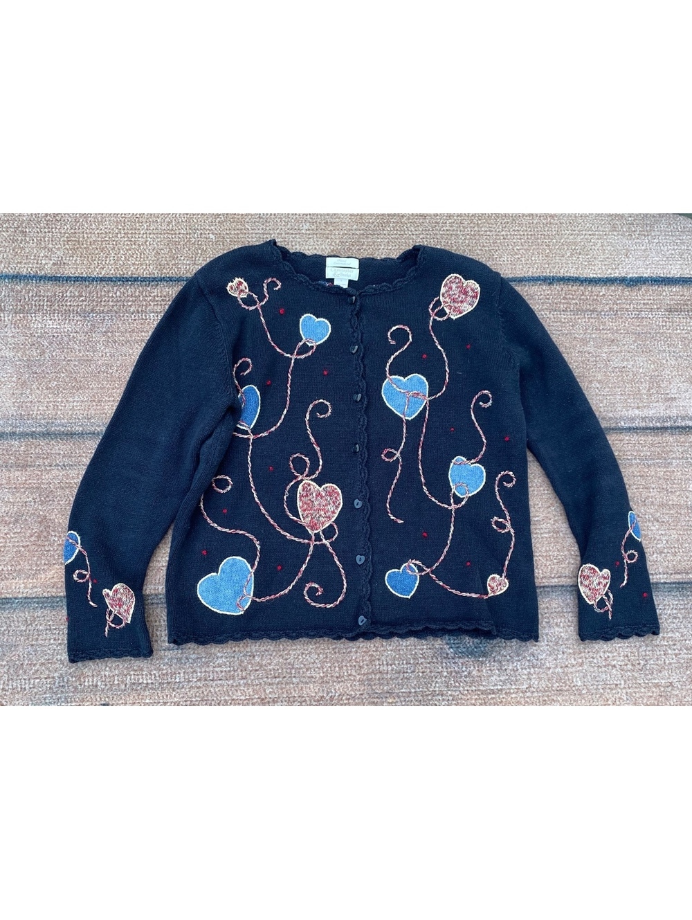 VTG Y2K Cottagecore embroidered whimsical twee grandmacore teacher sweater L